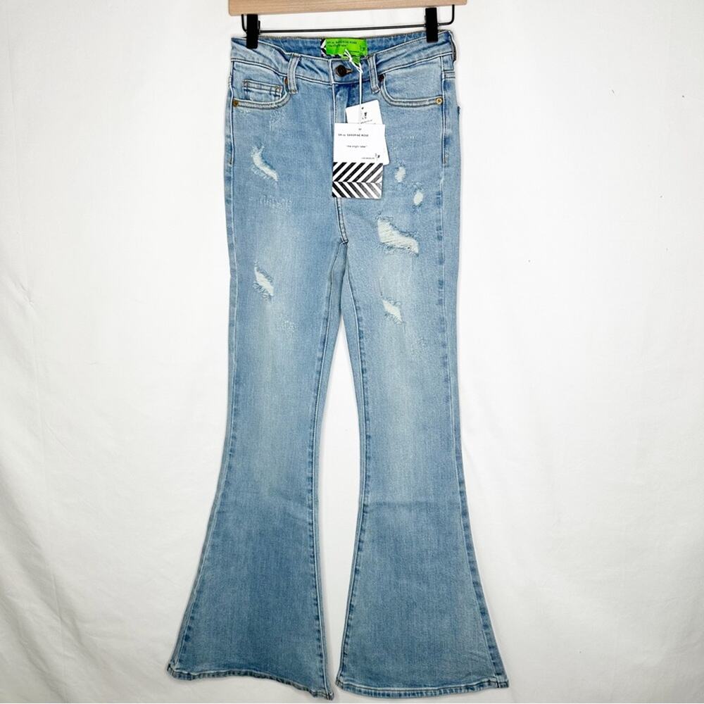 SANDRINE ROSE Super Flare Jeans Rock NWT in Size 26 - Picture 2 of 7